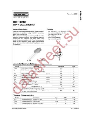 IRFP450B datasheet  
